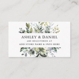 Elegant Watercolor Greenerity Wedding Registry Begleitkarte