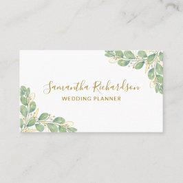 Elegant Watercolor Greenery Eucalyptus Visitenkarte