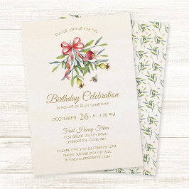 Elegant Watercolor Greenery Pomegranate Birthday Einladung
