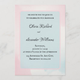 Elegant Watercolor Pastel Wedding Invitation
