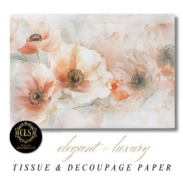 Elegant Watercolor Peony Decoupage Gift Seidenpapier