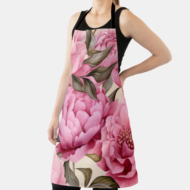 Elegant Watercolor Peony Flowers Schürze (InSitu)