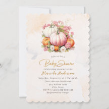 Elegant Watercolor Pumpkin Baby Shower