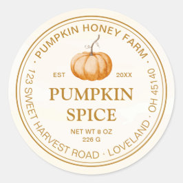Elegant Watercolor Pumpkin Product Circle Framed  Runder Aufkleber