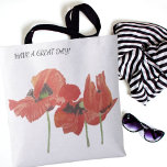Elegant Watercolor Red Poppies Two Sides Options Tasche<br><div class="desc">POPPIES HAND VON JILL MEYER GESPALTET WASSERFARBE - ELEGANZ FÜR SIE - STETS GIBT ES FÜR EINE SCHÖNE AUSSICHT UND EINE PRAKTISCHE NUTZUNG.</div>