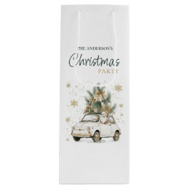 Elegant Watercolor Santa Christmas Party  Geschenktüte Für Weinflaschen