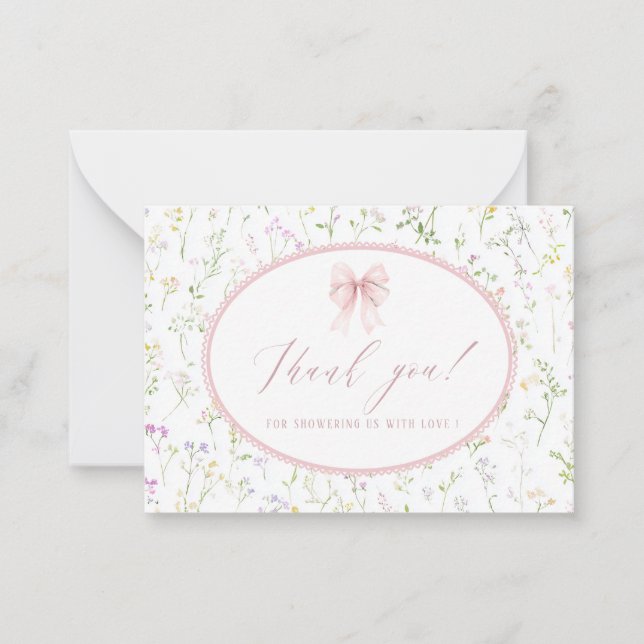 Elegant Watercolor spring wildflowerFlat Note Card Mitteilungskarte (Vorderseite)
