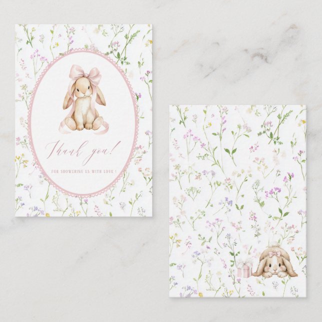 Elegant Watercolor spring wildflowerFlat Note Card Mitteilungskarte (Vorne/Hinten)