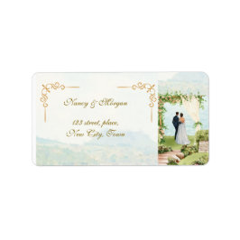 Elegant watercolor style Wedding Return Address  Adressaufkleber