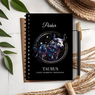 Elegant Watercolor Taurus Zodiac Journal Notizbuch