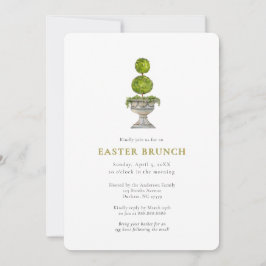 Elegant Watercolor Topiary  Easter brunch  Einladung