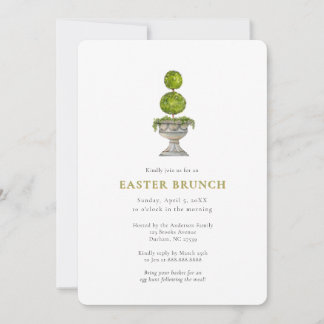 Elegant Watercolor Topiary  Easter brunch  Einladung