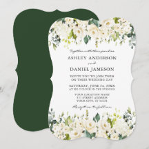 Elegant Watercolor Weißer Blumengarten Hochzeit