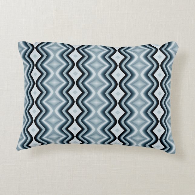 Elegant Wavy Blue Pattern Dekokissen (Rückseite)