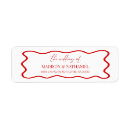 Elegant Wavy Border Wedding Return Address
