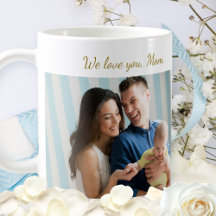 Elegant We Love You Mom Photo Mother's Day Gold