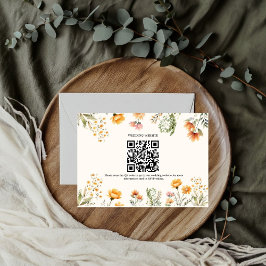 Elegant Weadow Wildblume Hochzeit Qr Code Hochzeit Begleitkarte
