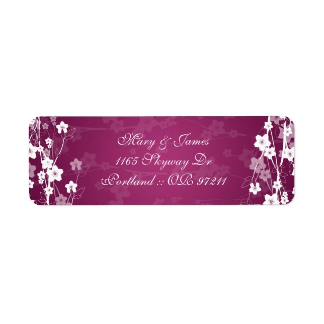 Elegant Wedding Address Cherry Blossom Plum (Vorne)
