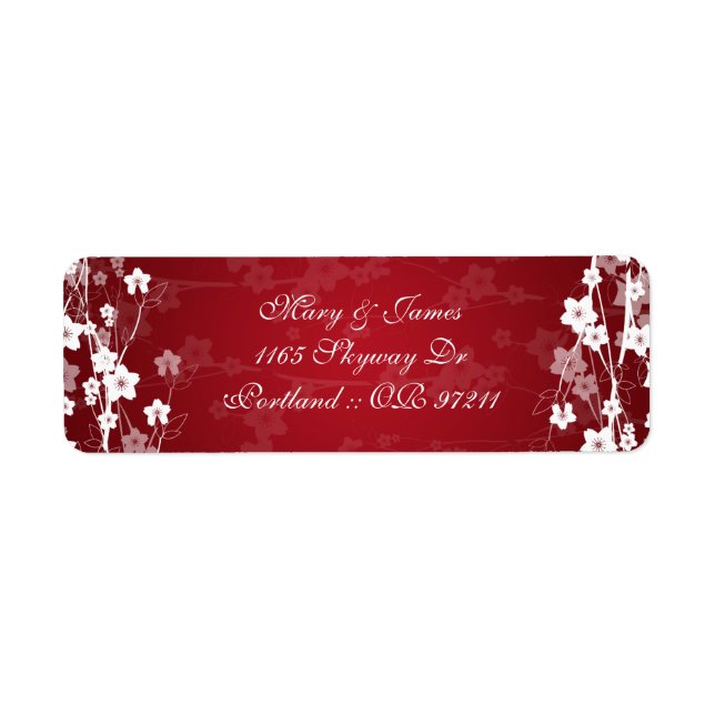 Elegant Wedding Address Cherry Blossom Red (Vorne)