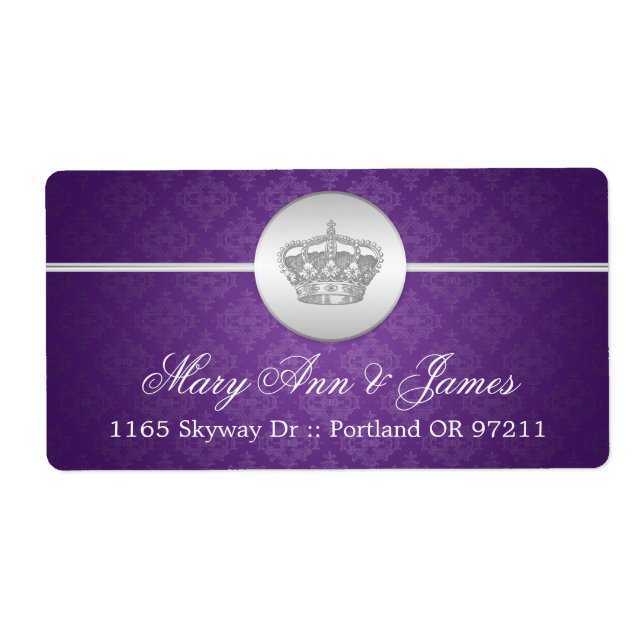 Elegant Wedding Address Royal Crown Lila (Vorne)