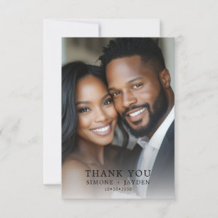 Elegant Wedding African American 2 Foto Vielen Dan Dankeskarte