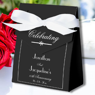 Elegant Wedding Anniversary Simple Chic Black Geschenkschachtel