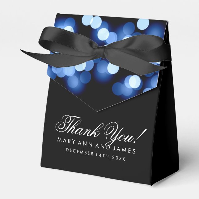 Elegant Wedding Blue Hollywood Glam Geschenkschachtel (Vorderseite)