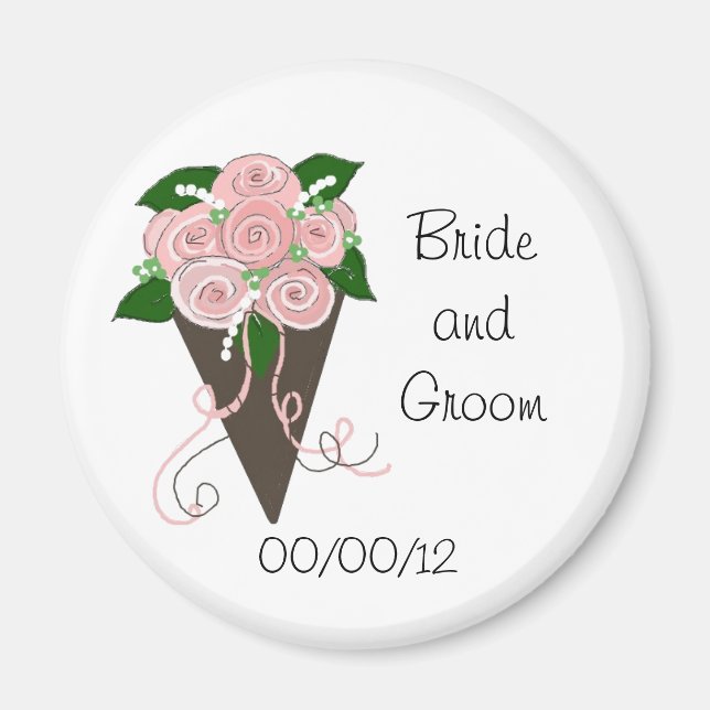 Elegant Wedding Bouquet Save the Date Magnet (Vorne)