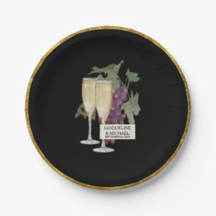 Elegant Wedding Bridal Verlobung Deco Champagne Pappteller