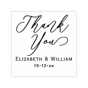 Elegant Wedding Bride Groom Date Danke, #1 Permastempel