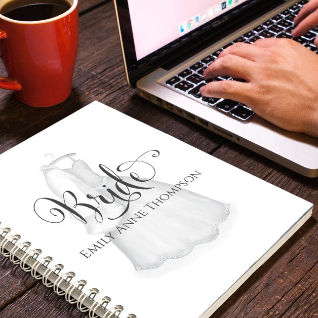 Elegant Wedding Bride Personalisiert Notizblock (Custom bride notebook)
