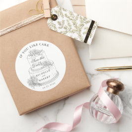 Elegant Wedding Cake Pastel Save the Date Runder Aufkleber