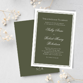 Elegant Wedding Calligraphy Green Script Einladung