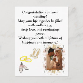 Elegant Wedding Congratulations Card | Romantic Fl Postkarte