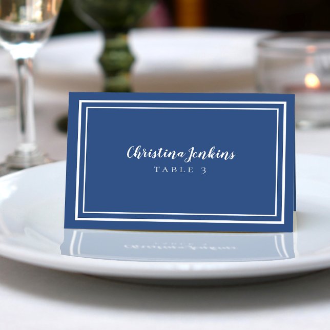 Elegant Wedding Custom Guest Platzkarte Blue Tischnummer (Von Creator hochgeladen)