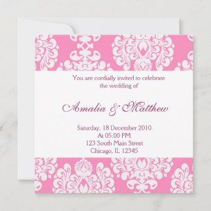 Elegant Wedding Damask Einladung