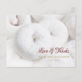 Elegant Wedding Danke Ethereal White Doughnut Postkarte