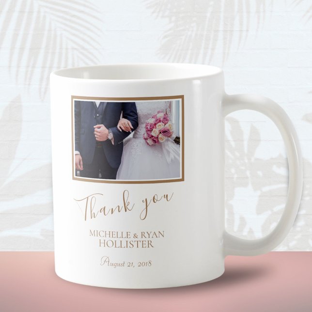 Elegant Wedding Danke Foto Kaffeetasse (Von Creator hochgeladen)