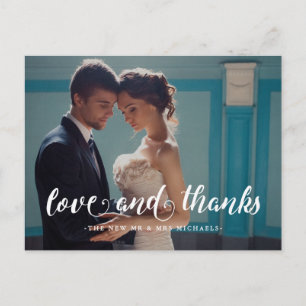 Elegant Wedding Dankeschön Foto Postcard Postkarte