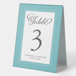 Elegant Wedding Empfang Guest Tischnummer Aqua Tischaufsteller