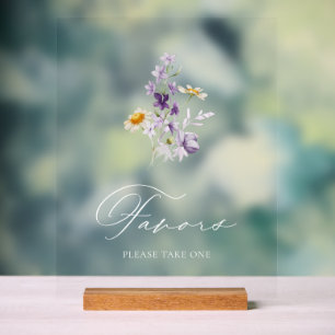 Elegant Wedding Favor Sign Acrylschild