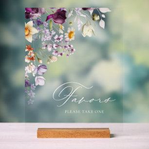 Elegant Wedding Favor Sign Acrylschild