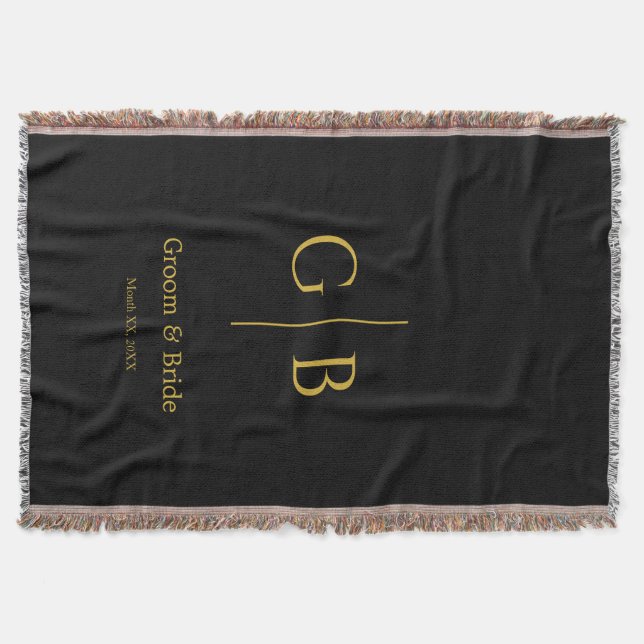 Elegant Wedding Favor Stylish Cozy Throw Blanket Decke (Vorderseite)