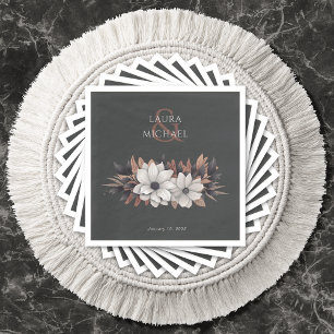 Elegant Wedding Floral Paper Napkin Serviette