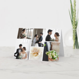 Elegant Wedding Foto Collage Vielen Dank Dankeskarte