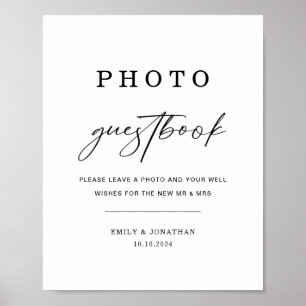 Elegant Wedding Foto Gästebuchsignatur Poster