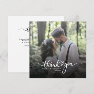 Elegant Wedding Foto Script Vielen Dank Mitteilungskarte