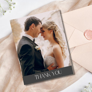 Elegant Wedding Foto Vielen Dank Postkarte