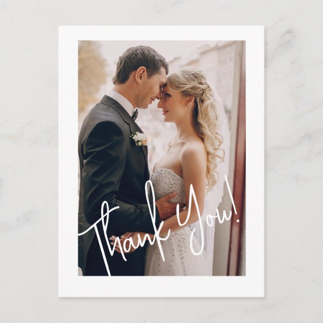 Elegant Wedding Foto Vielen Dank Postkarte (Vorderseite)