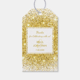 Elegant Wedding Gold Confetti Vielen Dank Geschenkanhänger
